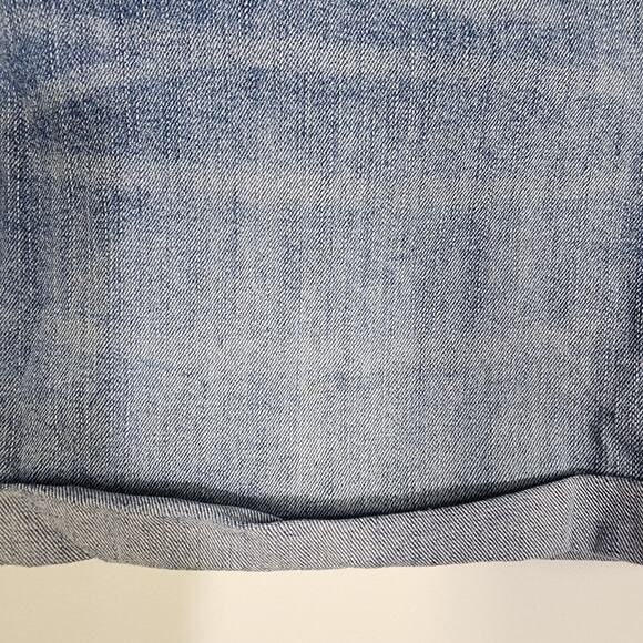 Old Navy Womens Jean Shorts 14 High Rise Super Slim Pocket Blue Denim Button Up - Picture 6 of 7